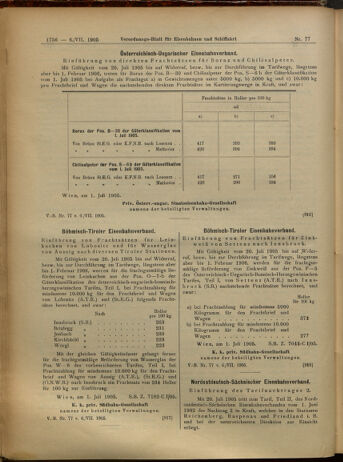 Verordnungs-Blatt für Eisenbahnen und Schiffahrt: Veröffentlichungen in Tarif- und Transport-Angelegenheiten 19050706 Seite: 8