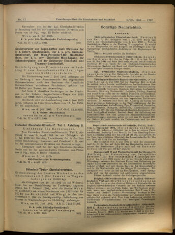 Verordnungs-Blatt für Eisenbahnen und Schiffahrt: Veröffentlichungen in Tarif- und Transport-Angelegenheiten 19050706 Seite: 9