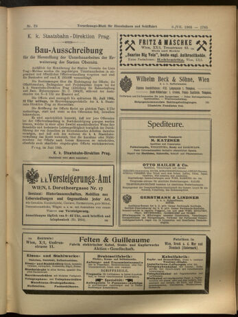 Verordnungs-Blatt für Eisenbahnen und Schiffahrt: Veröffentlichungen in Tarif- und Transport-Angelegenheiten 19050708 Seite: 21