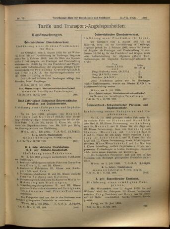 Verordnungs-Blatt für Eisenbahnen und Schiffahrt: Veröffentlichungen in Tarif- und Transport-Angelegenheiten 19050711 Seite: 15