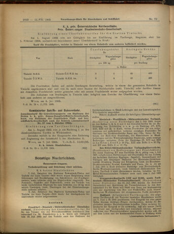 Verordnungs-Blatt für Eisenbahnen und Schiffahrt: Veröffentlichungen in Tarif- und Transport-Angelegenheiten 19050711 Seite: 18