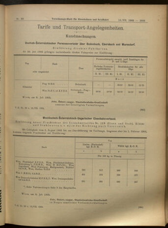 Verordnungs-Blatt für Eisenbahnen und Schiffahrt: Veröffentlichungen in Tarif- und Transport-Angelegenheiten 19050713 Seite: 14