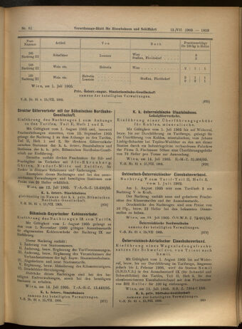 Verordnungs-Blatt für Eisenbahnen und Schiffahrt: Veröffentlichungen in Tarif- und Transport-Angelegenheiten 19050715 Seite: 13