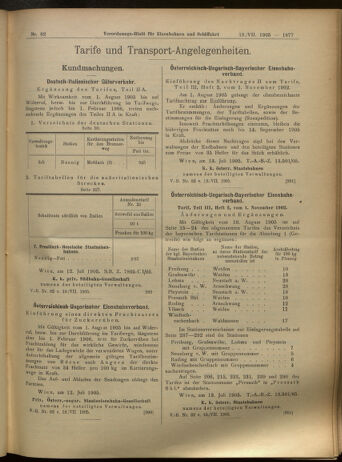 Verordnungs-Blatt für Eisenbahnen und Schiffahrt: Veröffentlichungen in Tarif- und Transport-Angelegenheiten 19050718 Seite: 13