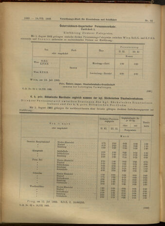 Verordnungs-Blatt für Eisenbahnen und Schiffahrt: Veröffentlichungen in Tarif- und Transport-Angelegenheiten 19050718 Seite: 16