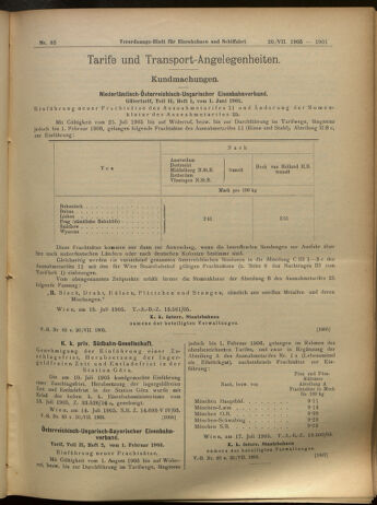 Verordnungs-Blatt für Eisenbahnen und Schiffahrt: Veröffentlichungen in Tarif- und Transport-Angelegenheiten 19050720 Seite: 13