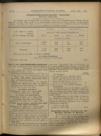 Verordnungs-Blatt für Eisenbahnen und Schiffahrt: Veröffentlichungen in Tarif- und Transport-Angelegenheiten 19050720 Seite: 17