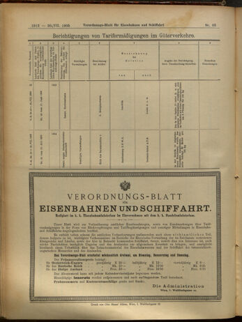 Verordnungs-Blatt für Eisenbahnen und Schiffahrt: Veröffentlichungen in Tarif- und Transport-Angelegenheiten 19050720 Seite: 24