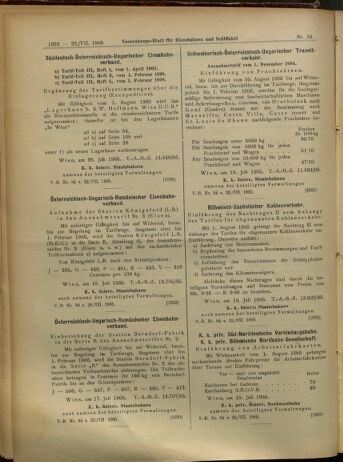 Verordnungs-Blatt für Eisenbahnen und Schiffahrt: Veröffentlichungen in Tarif- und Transport-Angelegenheiten 19050722 Seite: 10