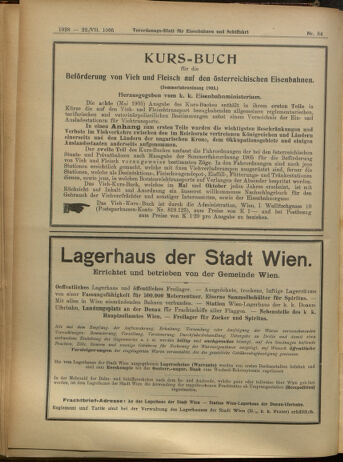 Verordnungs-Blatt für Eisenbahnen und Schiffahrt: Veröffentlichungen in Tarif- und Transport-Angelegenheiten 19050722 Seite: 16