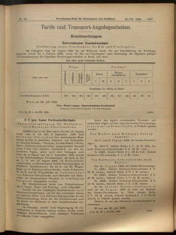 Verordnungs-Blatt für Eisenbahnen und Schiffahrt: Veröffentlichungen in Tarif- und Transport-Angelegenheiten 19050725 Seite: 5