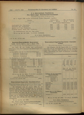 Verordnungs-Blatt für Eisenbahnen und Schiffahrt: Veröffentlichungen in Tarif- und Transport-Angelegenheiten 19050727 Seite: 10