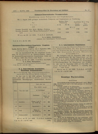 Verordnungs-Blatt für Eisenbahnen und Schiffahrt: Veröffentlichungen in Tarif- und Transport-Angelegenheiten 19050729 Seite: 10