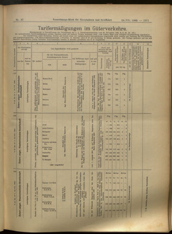 Verordnungs-Blatt für Eisenbahnen und Schiffahrt: Veröffentlichungen in Tarif- und Transport-Angelegenheiten 19050729 Seite: 11