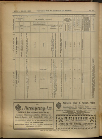 Verordnungs-Blatt für Eisenbahnen und Schiffahrt: Veröffentlichungen in Tarif- und Transport-Angelegenheiten 19050729 Seite: 16