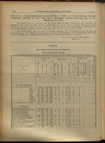 Verordnungs-Blatt für Eisenbahnen und Schiffahrt: Veröffentlichungen in Tarif- und Transport-Angelegenheiten 19050729 Seite: 2