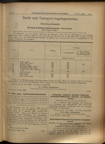 Verordnungs-Blatt für Eisenbahnen und Schiffahrt: Veröffentlichungen in Tarif- und Transport-Angelegenheiten 19050801 Seite: 7