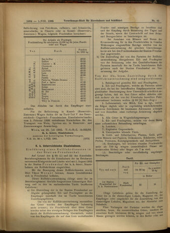 Verordnungs-Blatt für Eisenbahnen und Schiffahrt: Veröffentlichungen in Tarif- und Transport-Angelegenheiten 19050801 Seite: 8