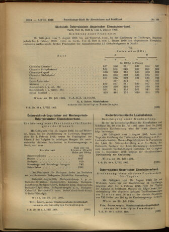 Verordnungs-Blatt für Eisenbahnen und Schiffahrt: Veröffentlichungen in Tarif- und Transport-Angelegenheiten 19050803 Seite: 8