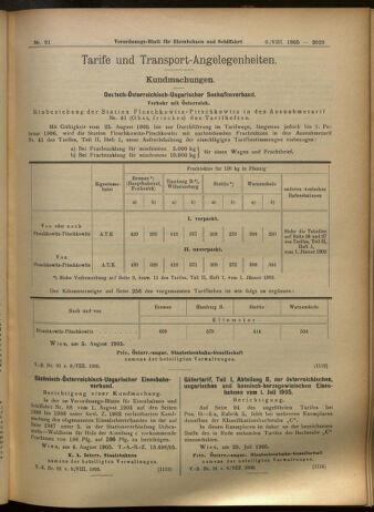 Verordnungs-Blatt für Eisenbahnen und Schiffahrt: Veröffentlichungen in Tarif- und Transport-Angelegenheiten 19050808 Seite: 5