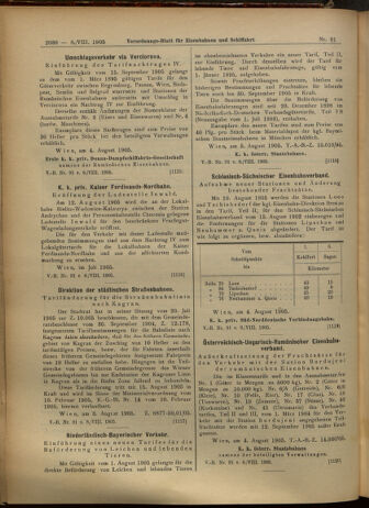 Verordnungs-Blatt für Eisenbahnen und Schiffahrt: Veröffentlichungen in Tarif- und Transport-Angelegenheiten 19050808 Seite: 6