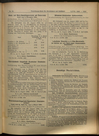 Verordnungs-Blatt für Eisenbahnen und Schiffahrt: Veröffentlichungen in Tarif- und Transport-Angelegenheiten 19050808 Seite: 7