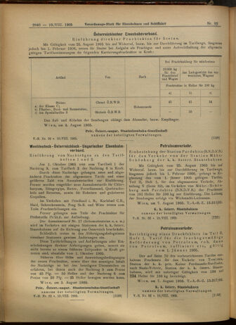 Verordnungs-Blatt für Eisenbahnen und Schiffahrt: Veröffentlichungen in Tarif- und Transport-Angelegenheiten 19050810 Seite: 6