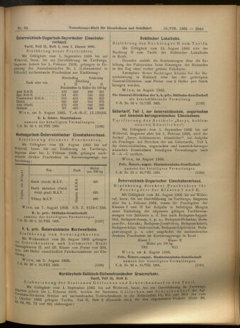 Verordnungs-Blatt für Eisenbahnen und Schiffahrt: Veröffentlichungen in Tarif- und Transport-Angelegenheiten 19050810 Seite: 9