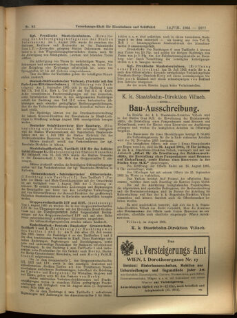 Verordnungs-Blatt für Eisenbahnen und Schiffahrt: Veröffentlichungen in Tarif- und Transport-Angelegenheiten 19050812 Seite: 17