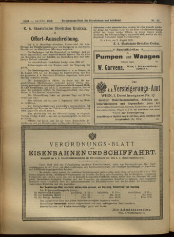 Verordnungs-Blatt für Eisenbahnen und Schiffahrt: Veröffentlichungen in Tarif- und Transport-Angelegenheiten 19050815 Seite: 11