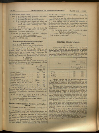 Verordnungs-Blatt für Eisenbahnen und Schiffahrt: Veröffentlichungen in Tarif- und Transport-Angelegenheiten 19050817 Seite: 13