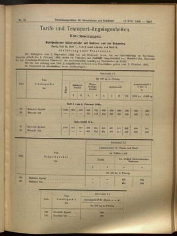 Verordnungs-Blatt für Eisenbahnen und Schiffahrt: Veröffentlichungen in Tarif- und Transport-Angelegenheiten 19050817 Seite: 7