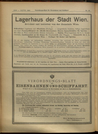 Verordnungs-Blatt für Eisenbahnen und Schiffahrt: Veröffentlichungen in Tarif- und Transport-Angelegenheiten 19050819 Seite: 10