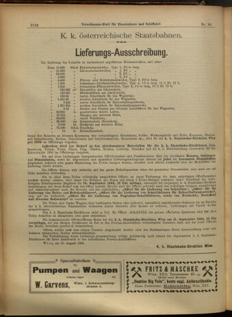 Verordnungs-Blatt für Eisenbahnen und Schiffahrt: Veröffentlichungen in Tarif- und Transport-Angelegenheiten 19050819 Seite: 4