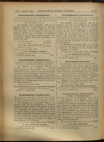 Verordnungs-Blatt für Eisenbahnen und Schiffahrt: Veröffentlichungen in Tarif- und Transport-Angelegenheiten 19050822 Seite: 8