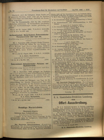 Verordnungs-Blatt für Eisenbahnen und Schiffahrt: Veröffentlichungen in Tarif- und Transport-Angelegenheiten 19050824 Seite: 7