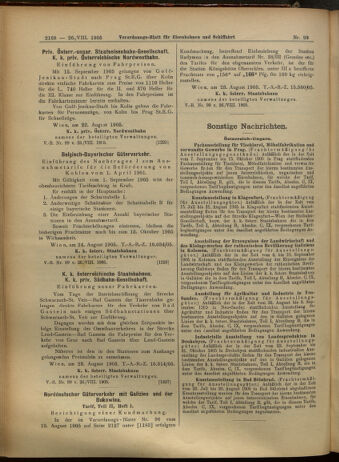 Verordnungs-Blatt für Eisenbahnen und Schiffahrt: Veröffentlichungen in Tarif- und Transport-Angelegenheiten 19050826 Seite: 8