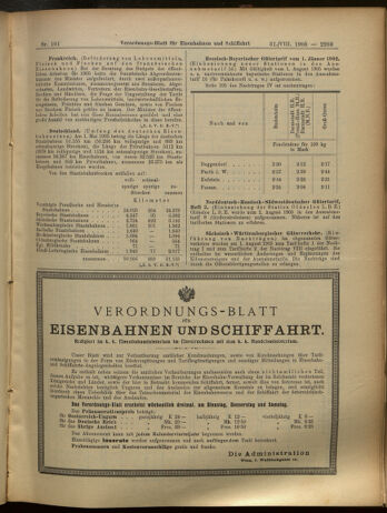 Verordnungs-Blatt für Eisenbahnen und Schiffahrt: Veröffentlichungen in Tarif- und Transport-Angelegenheiten 19050831 Seite: 15