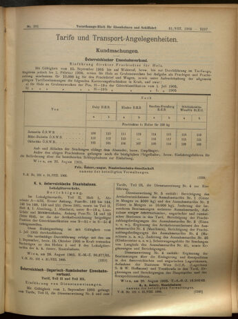 Verordnungs-Blatt für Eisenbahnen und Schiffahrt: Veröffentlichungen in Tarif- und Transport-Angelegenheiten 19050831 Seite: 9