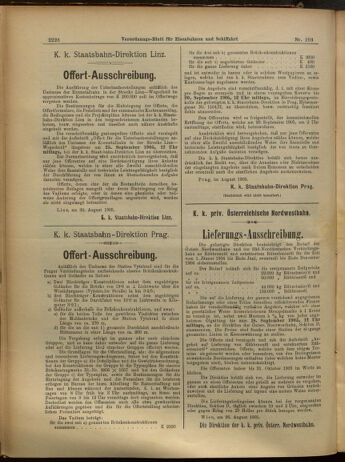 Verordnungs-Blatt für Eisenbahnen und Schiffahrt: Veröffentlichungen in Tarif- und Transport-Angelegenheiten 19050905 Seite: 8