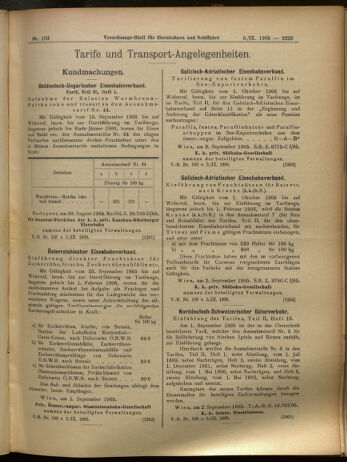 Verordnungs-Blatt für Eisenbahnen und Schiffahrt: Veröffentlichungen in Tarif- und Transport-Angelegenheiten 19050905 Seite: 9