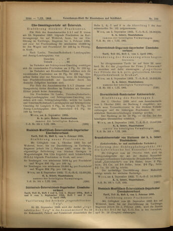 Verordnungs-Blatt für Eisenbahnen und Schiffahrt: Veröffentlichungen in Tarif- und Transport-Angelegenheiten 19050907 Seite: 8