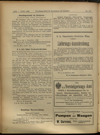 Verordnungs-Blatt für Eisenbahnen und Schiffahrt: Veröffentlichungen in Tarif- und Transport-Angelegenheiten 19050912 Seite: 22