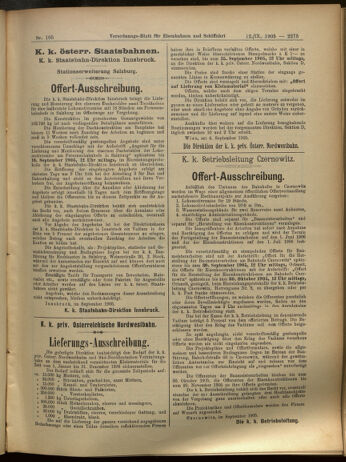 Verordnungs-Blatt für Eisenbahnen und Schiffahrt: Veröffentlichungen in Tarif- und Transport-Angelegenheiten 19050912 Seite: 23