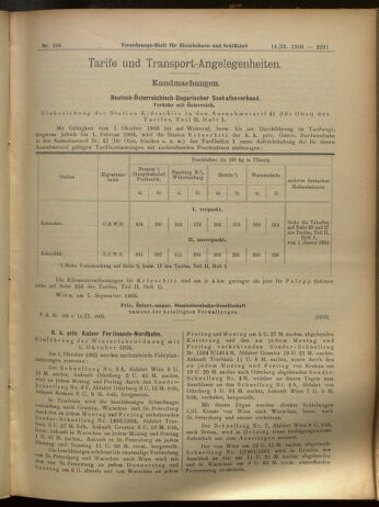 Verordnungs-Blatt für Eisenbahnen und Schiffahrt: Veröffentlichungen in Tarif- und Transport-Angelegenheiten 19050914 Seite: 8