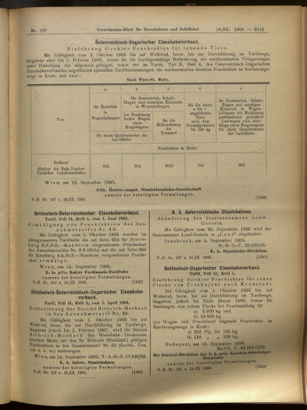 Verordnungs-Blatt für Eisenbahnen und Schiffahrt: Veröffentlichungen in Tarif- und Transport-Angelegenheiten 19050916 Seite: 19