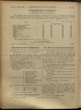 Verordnungs-Blatt für Eisenbahnen und Schiffahrt: Veröffentlichungen in Tarif- und Transport-Angelegenheiten 19050916 Seite: 20