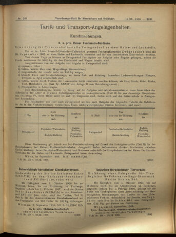 Verordnungs-Blatt für Eisenbahnen und Schiffahrt: Veröffentlichungen in Tarif- und Transport-Angelegenheiten 19050919 Seite: 7