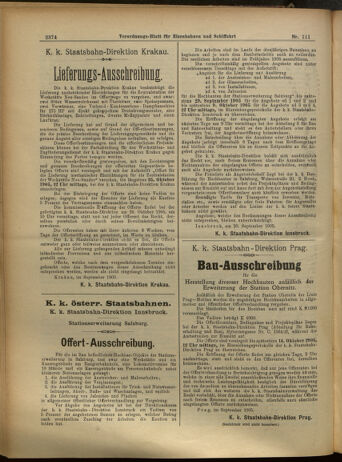 Verordnungs-Blatt für Eisenbahnen und Schiffahrt: Veröffentlichungen in Tarif- und Transport-Angelegenheiten 19050926 Seite: 6