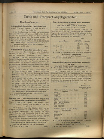 Verordnungs-Blatt für Eisenbahnen und Schiffahrt: Veröffentlichungen in Tarif- und Transport-Angelegenheiten 19050926 Seite: 7